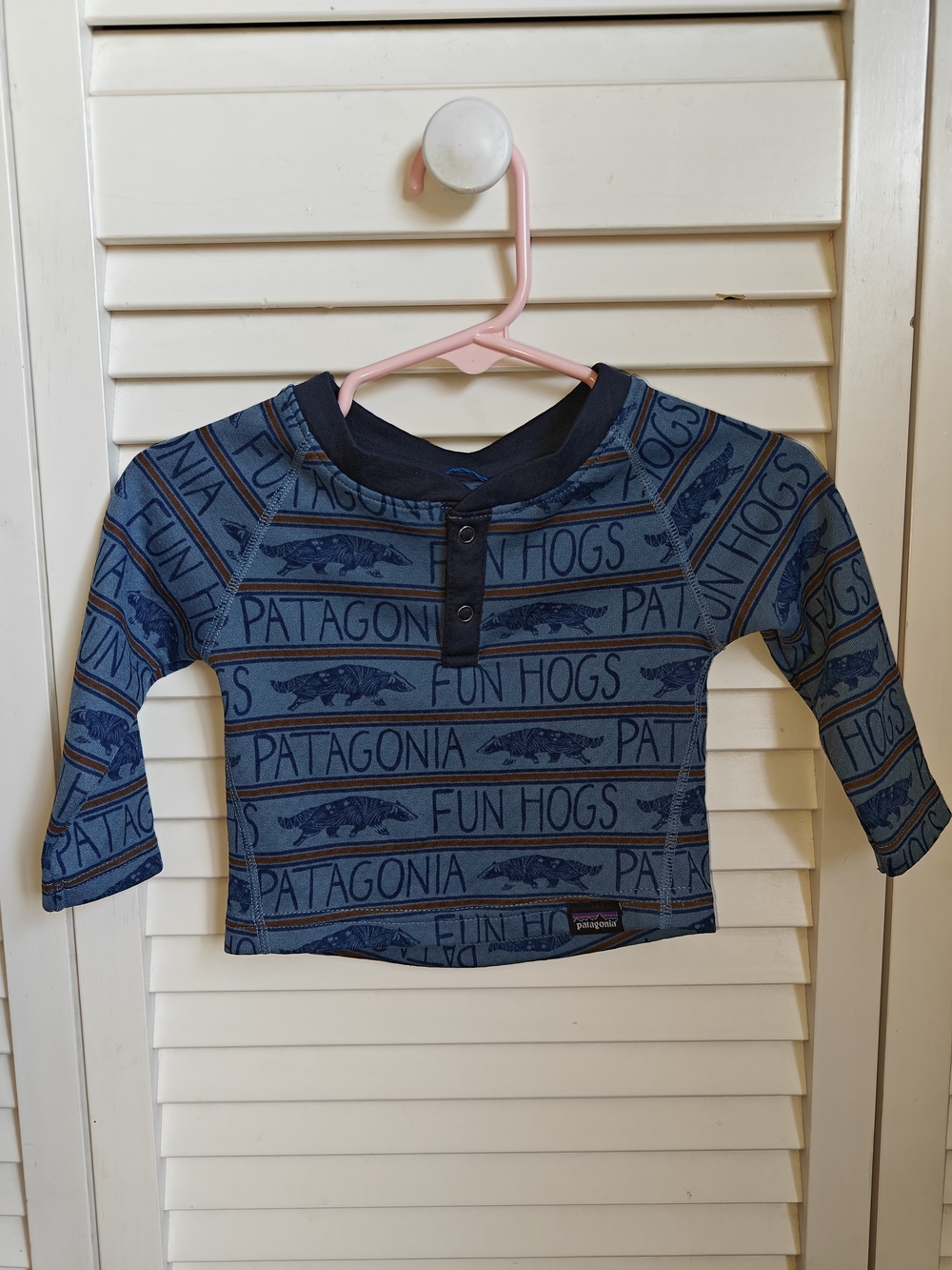 Patagonia Baby Capilene Midweight Henley Top Baby Infant Size 6M